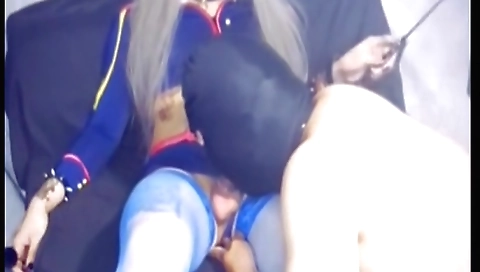 Sexy shemale teen wearing a sexy cosplay and fucking